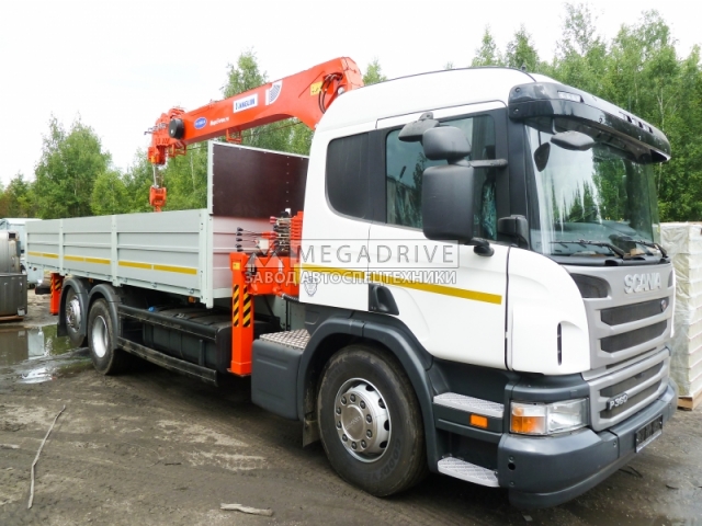 Манипулятор Kanglim KS1256 GII на шасси Scania P360 Манипулятор Kanglim KS1256 GII на шасси Scania P360
