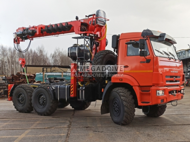 Манипулятор Kanglim KS-2056 с буром на шасси КАМАЗ-43118