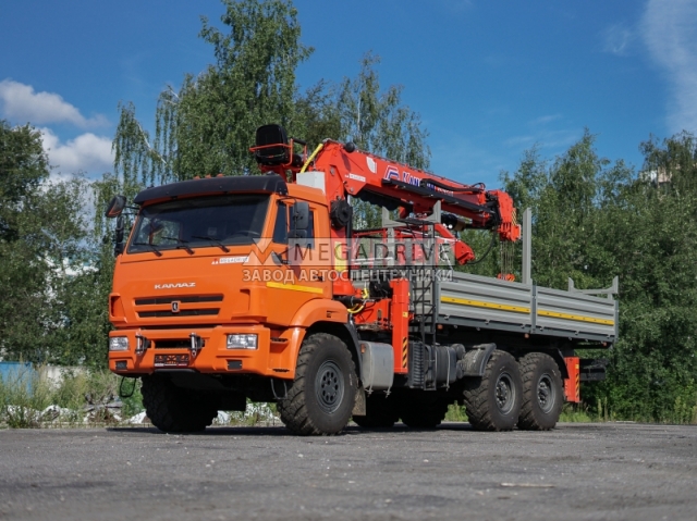 Манипулятор Kanglim KS2056 на шасси КАМАЗ 43118 с буром