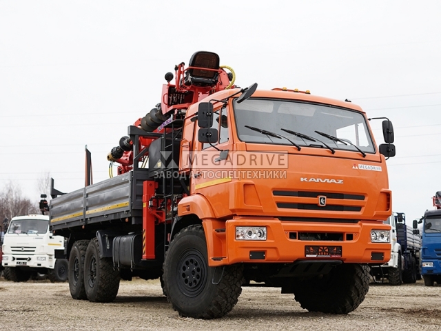 Опоровоз с КМУ Kanglim KS 2056 и буром на шасси КАМАЗ-43118